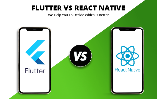 Images shows the comparison between flutter vs react native