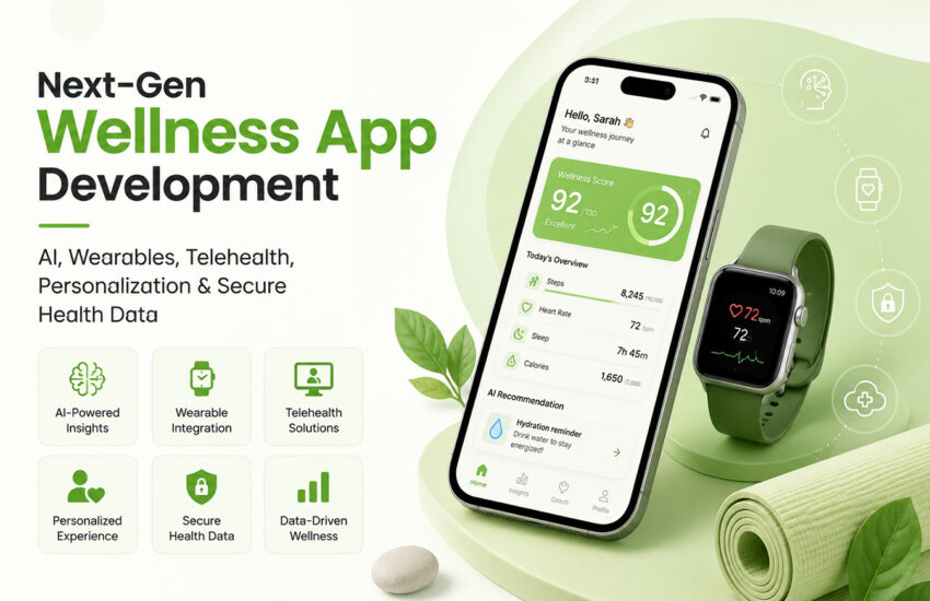 Next-gen wellness app development with AI, wearable integration, telehealth and secure health data